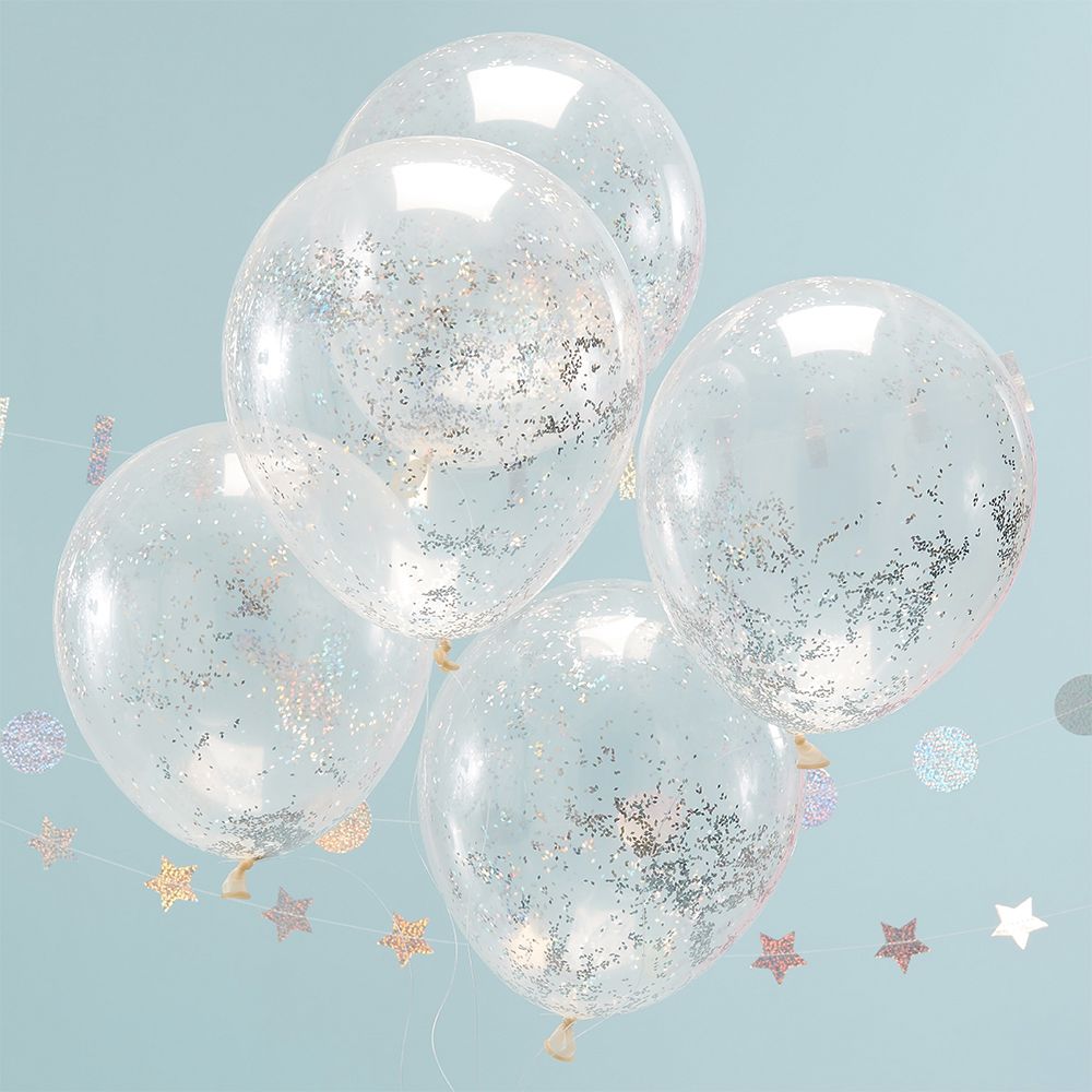 Konfettiballonger Glitter Holografisk