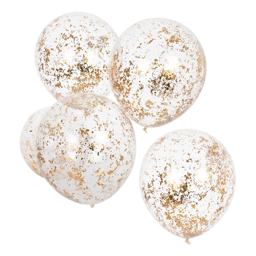 Konfettiballonger Guld/Transparent