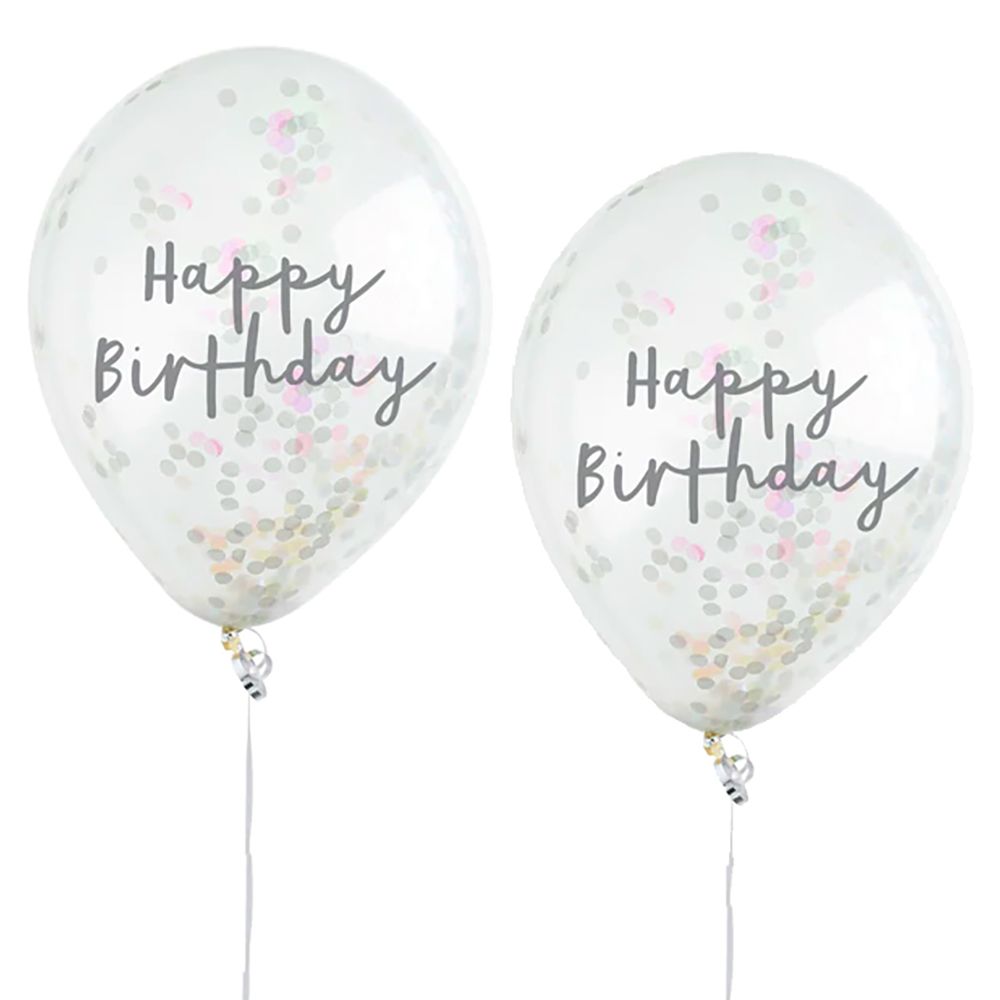 Konfettiballoner Happy Birthday Farveskinnende