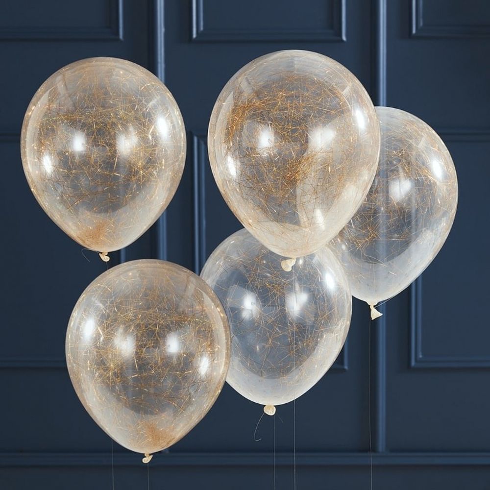 Konfettiballonger med Guldstrån