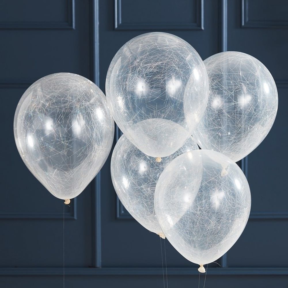 Konfettiballonger med Silverstrån
