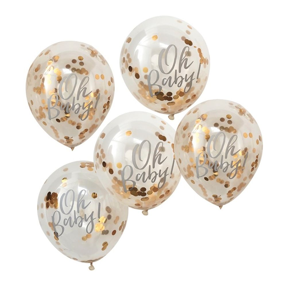 Konfettiballonger Oh Baby Guld
