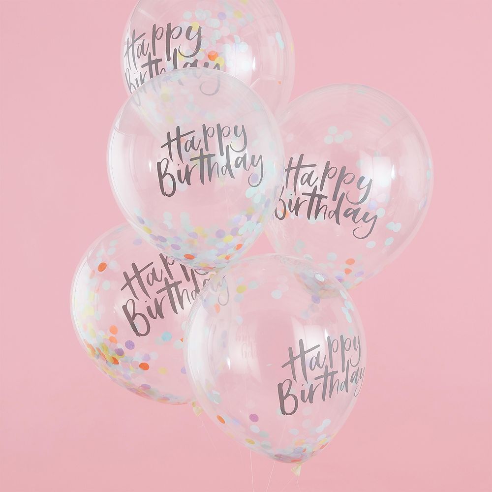 Balloner Happy Birthday Pastel