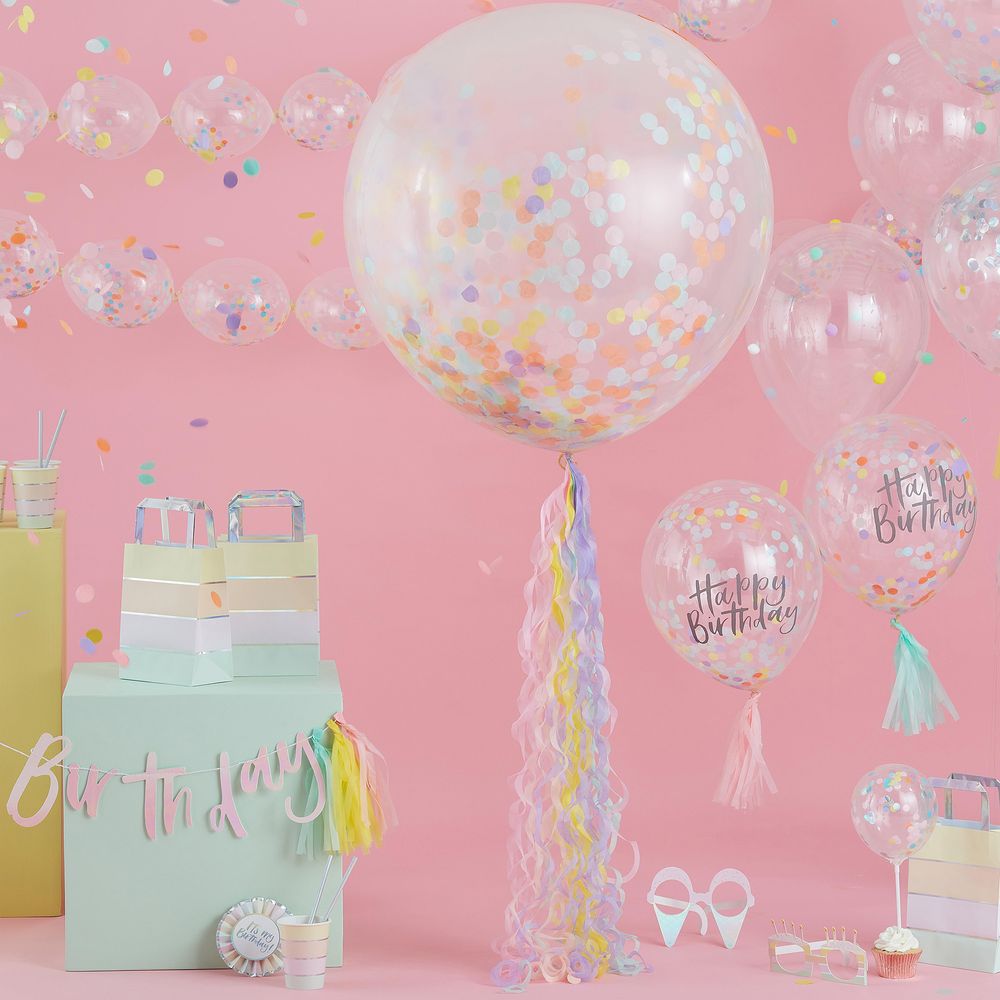 Balloner Happy Birthday Pastel