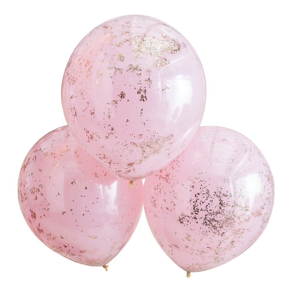 Konfettiballonger Rosa/Roségull