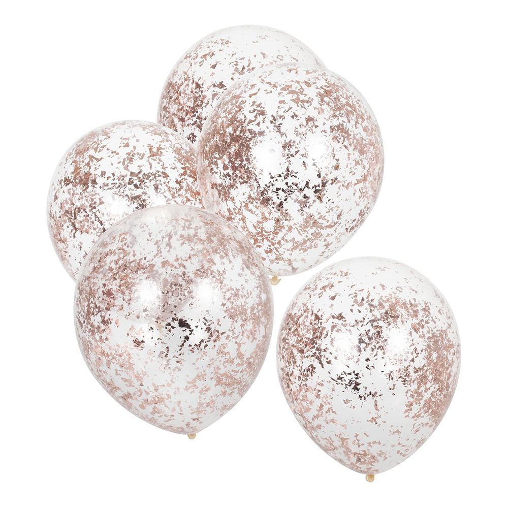 Konfettiballonger Roségull/Transparent
