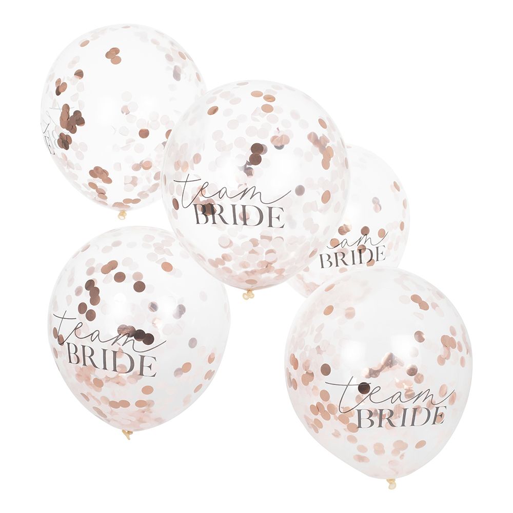 Konfettiballonger Team Bride Vit/Roséguld