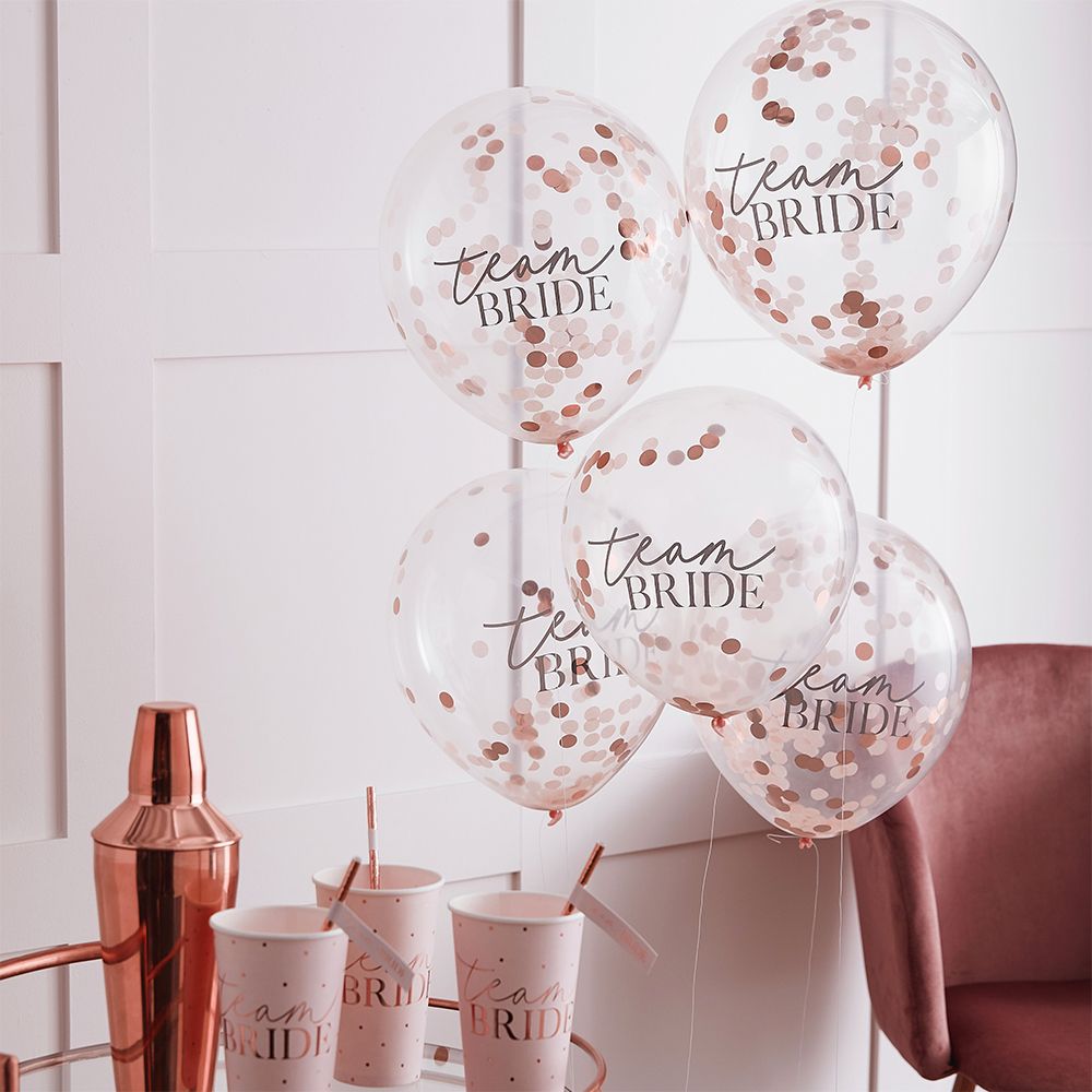 Konfettiballonger Team Bride Vit/Roséguld