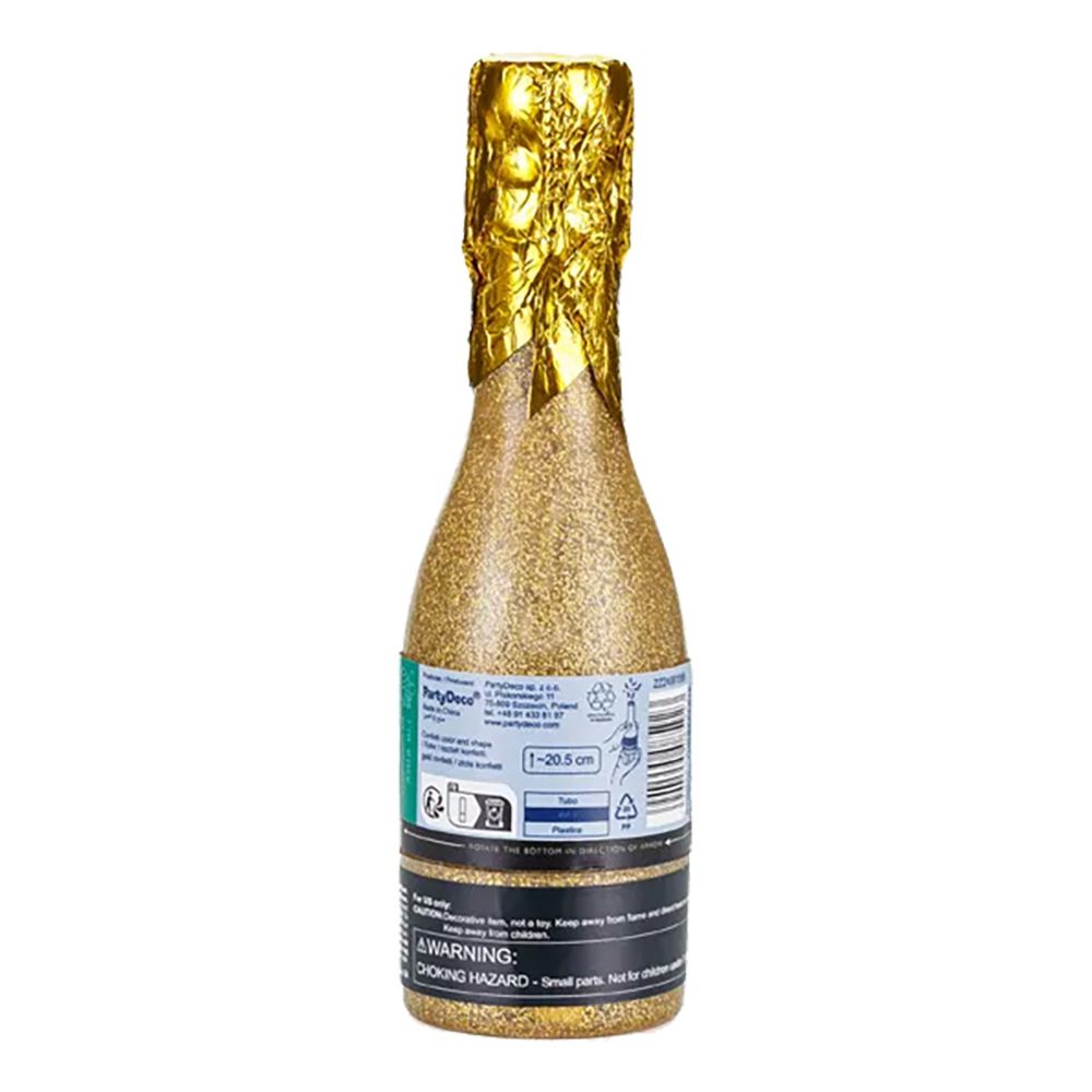 Konfettikanon Champagneflaske Guld