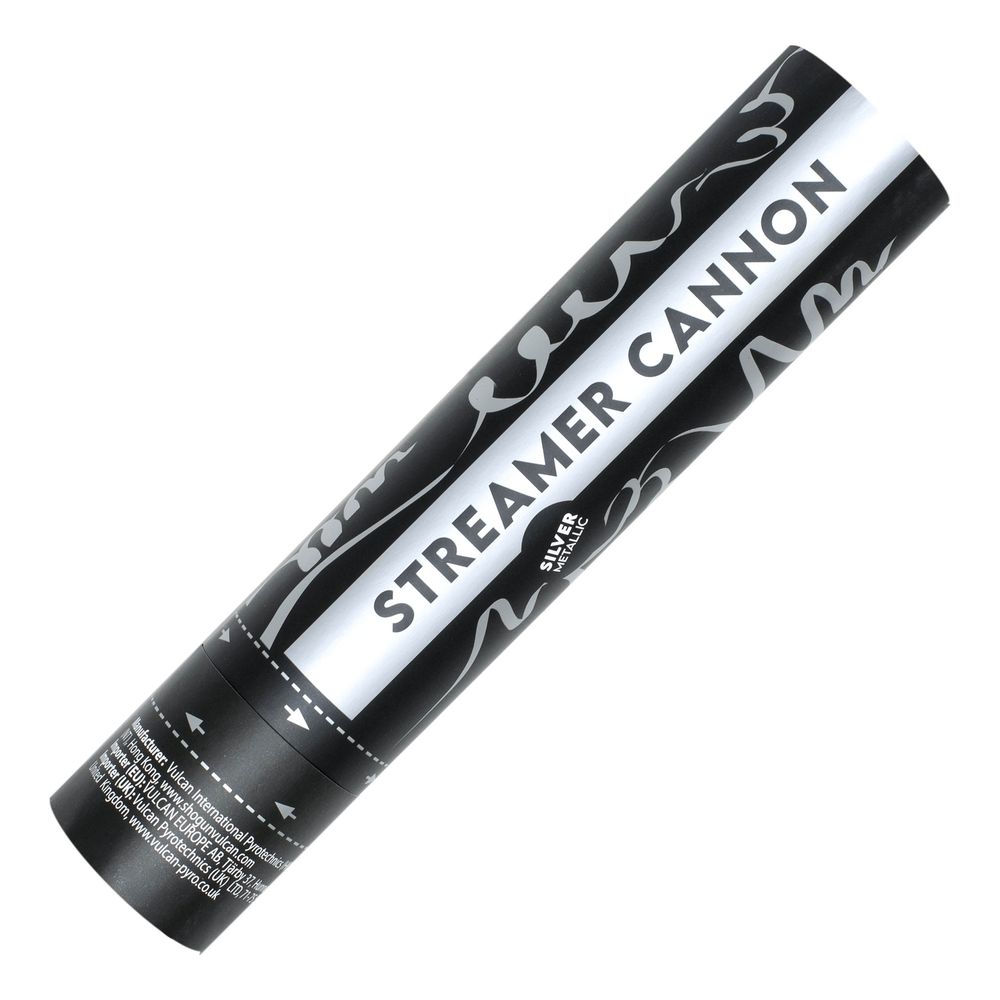Konfettikanon Sølv Metallic