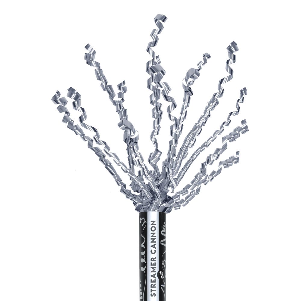 Konfettikanon Sølv Metallic