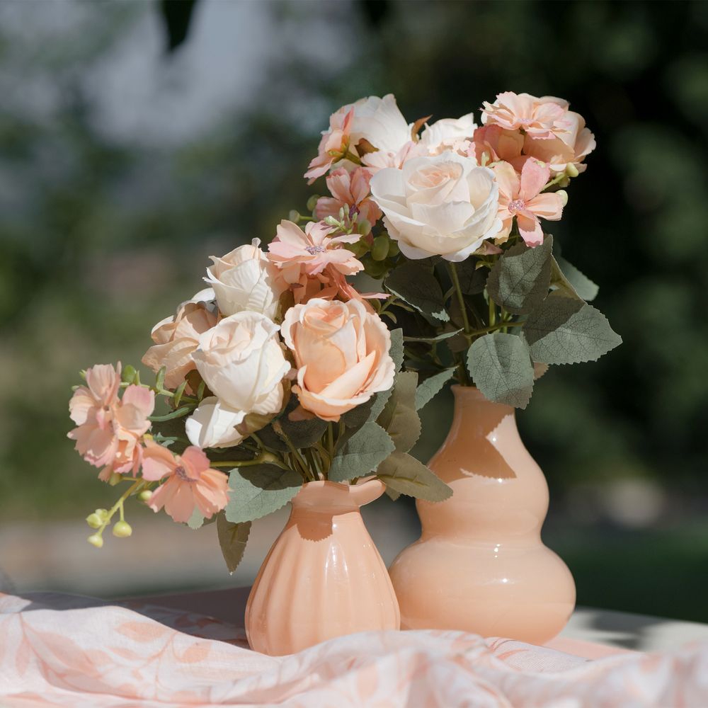 Kunstig Blomsterbuket Roser Peach