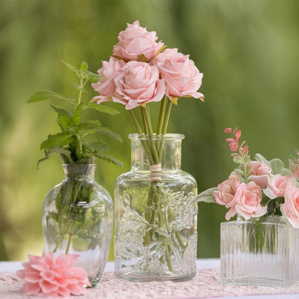 Kunstig Blomsterbuket Roser Lyserød