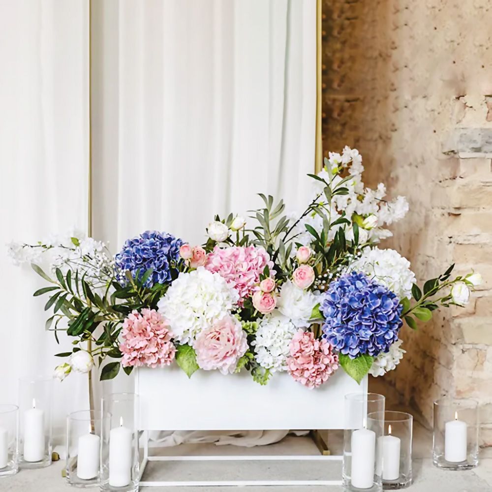 Konstgjord Hortensia Vit Lång