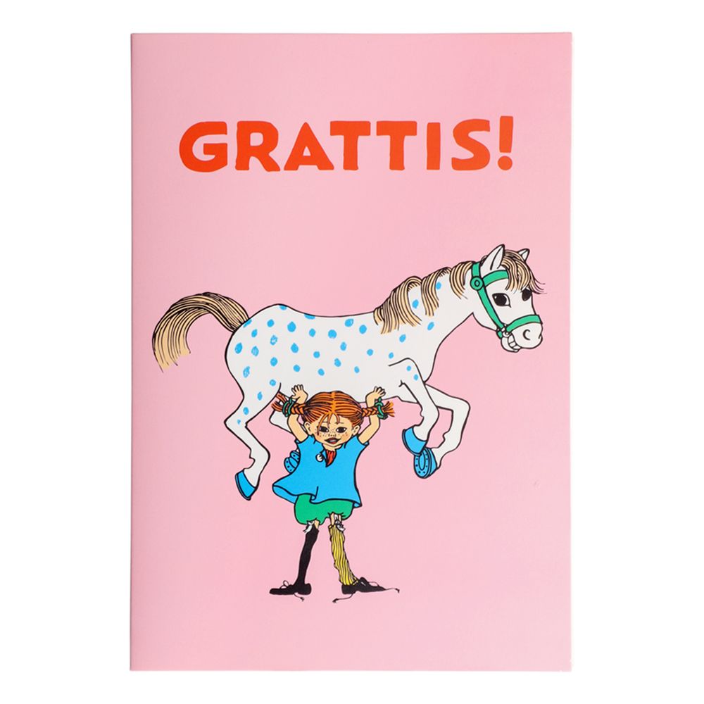 Gratulationskort Pippi Långstrump Grattis