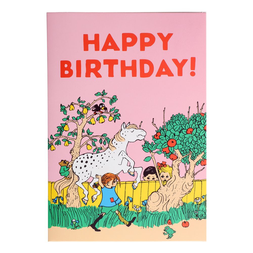 Gratulationskort Pippi Långstrump Happy Birthday