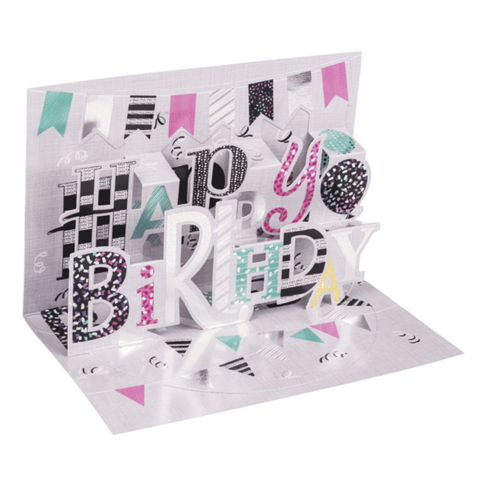 Kort Pop-Up Happy Birthday med Kuvert