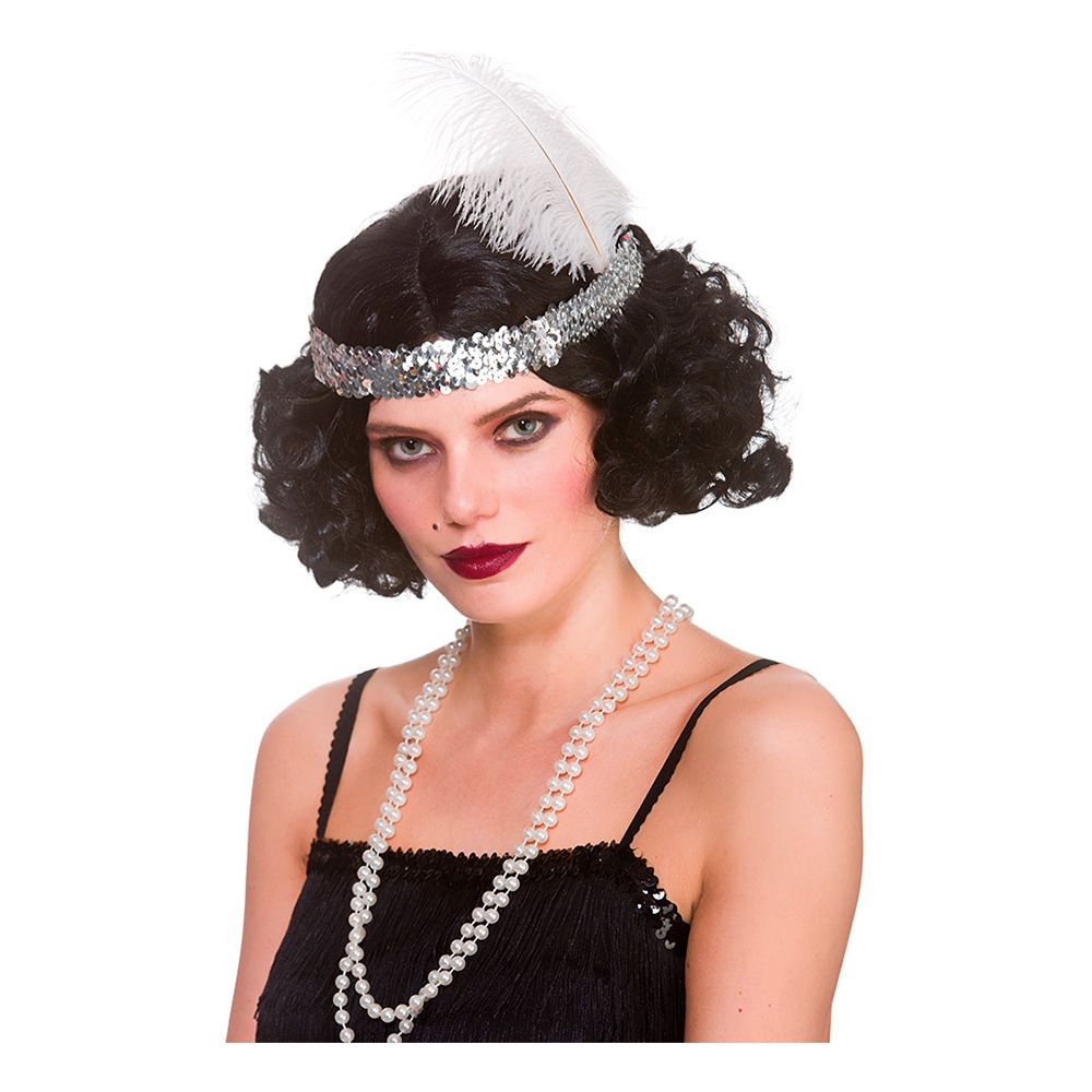 Kort Sort Flapper Parykk