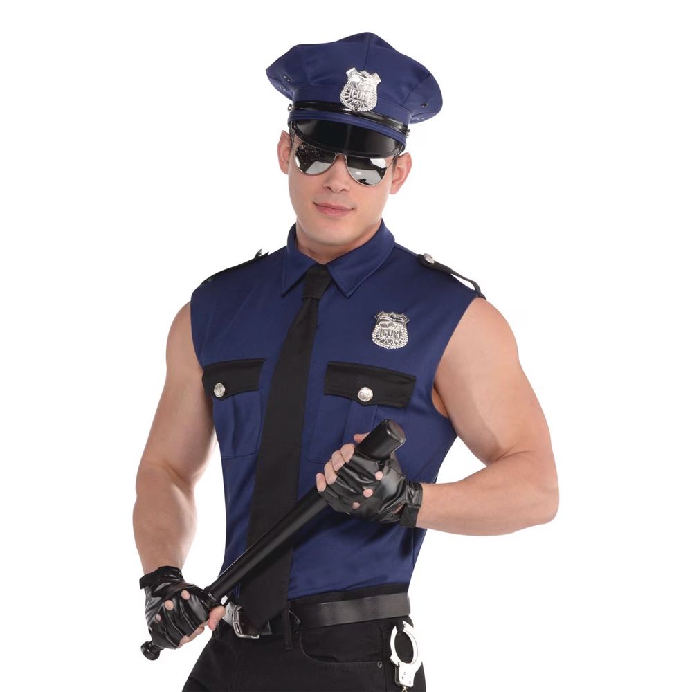 Kortärmad Polis Maskeraddräkt