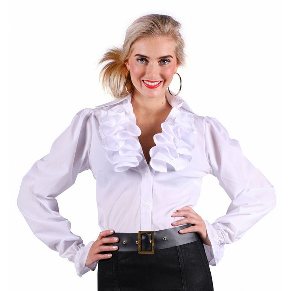 Kråsblus Vit Dam Deluxe