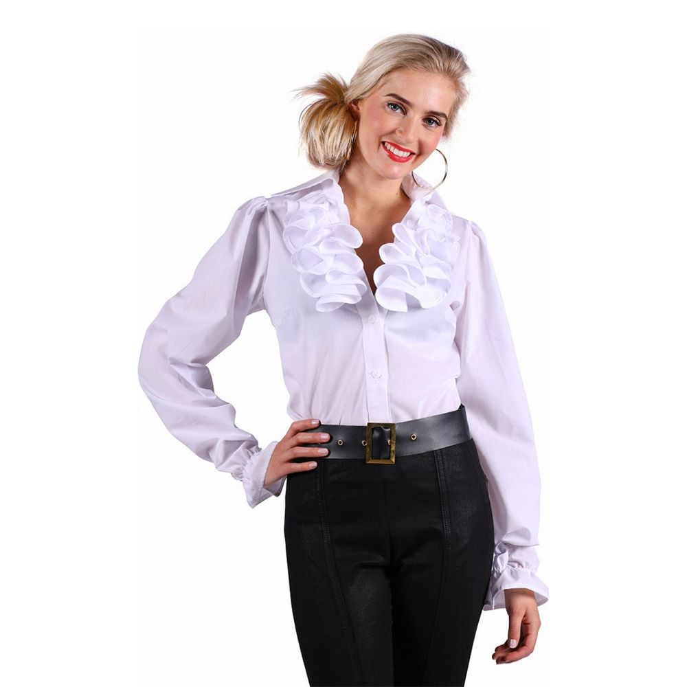 Kråsblus Vit Dam Deluxe
