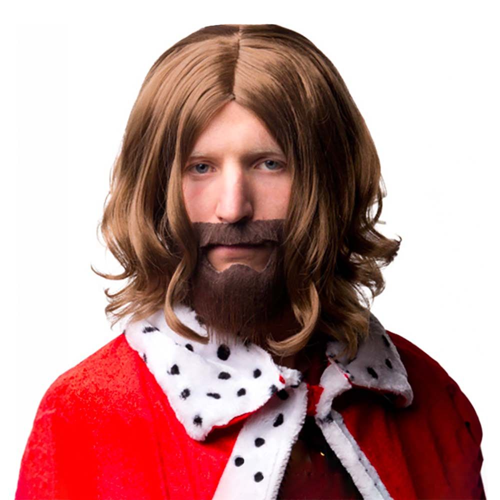 Kung med Mustasch Peruk