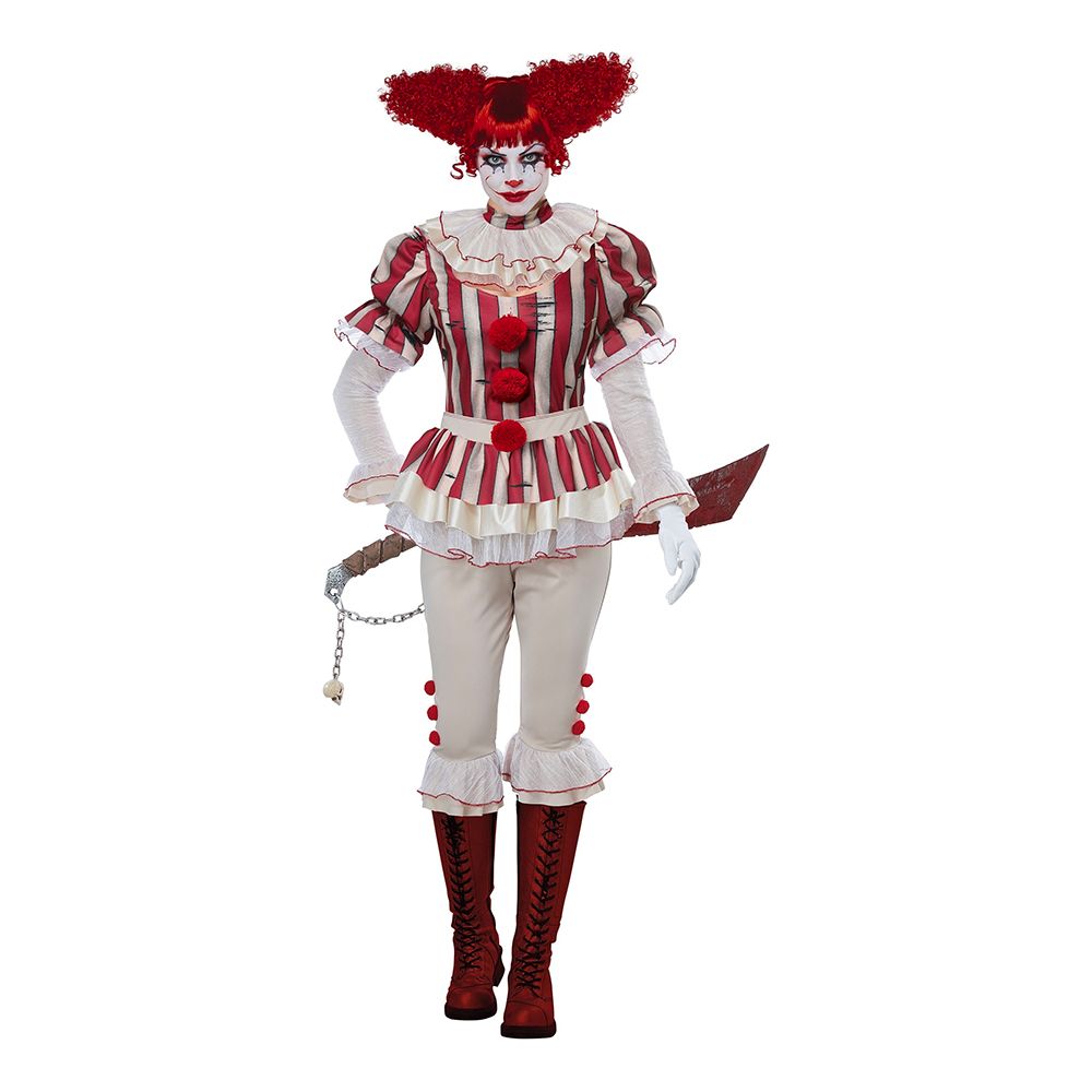 Kvinnlig Skräckclown Maskeraddräkt