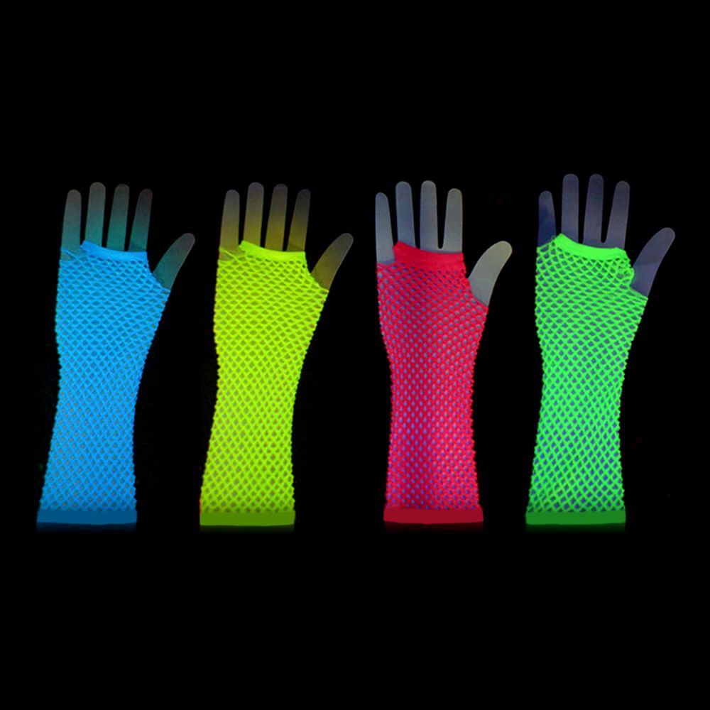 Pitkät UV Neon Verkkohanskat