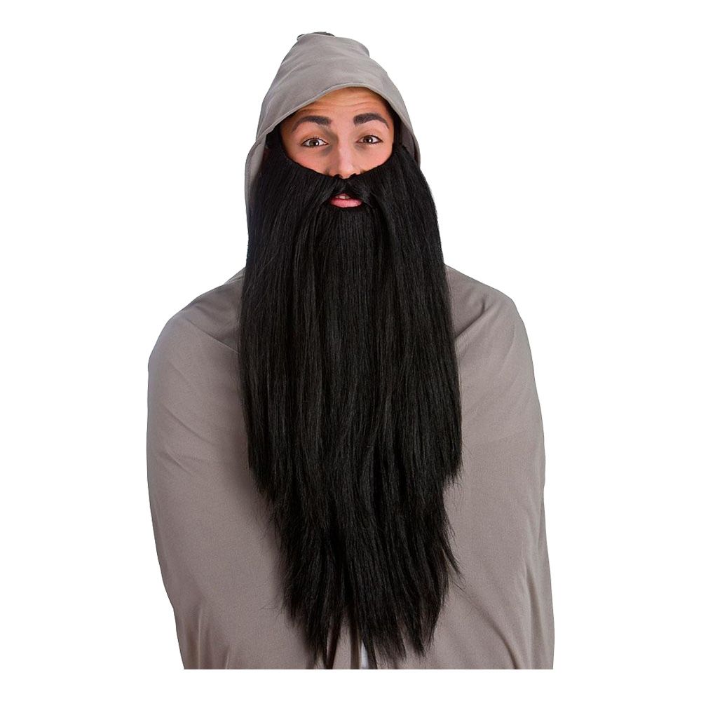 Langt Skjegg med Mustasje Svart