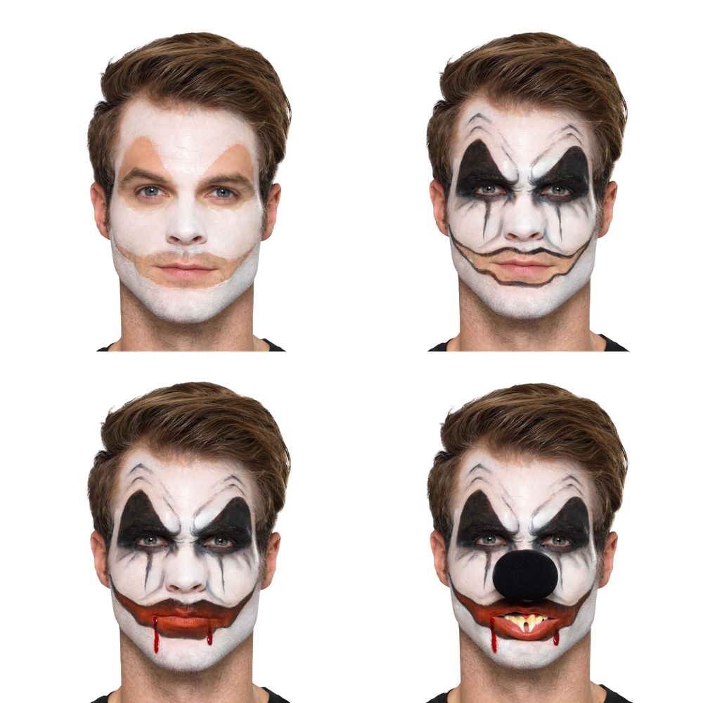 Pelottava Klovni Meikkisetti Halloween