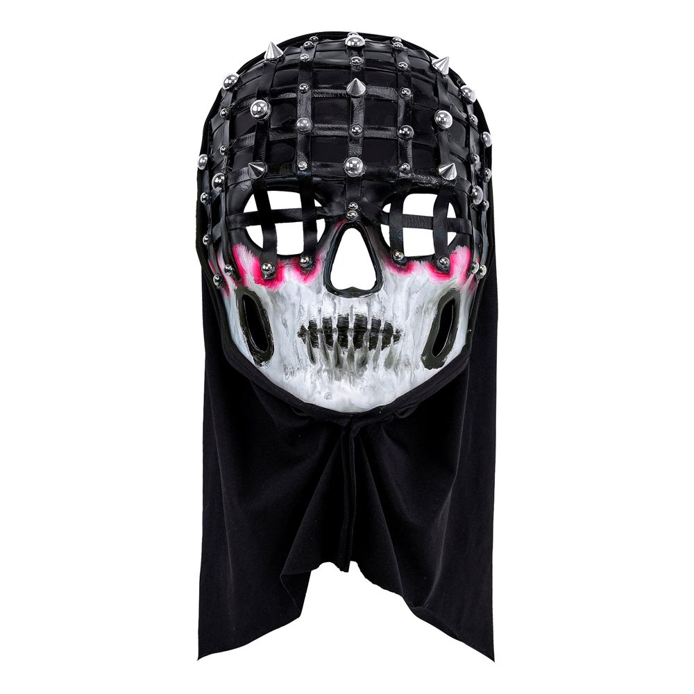 Uhyggelig maske med nitter og hætte