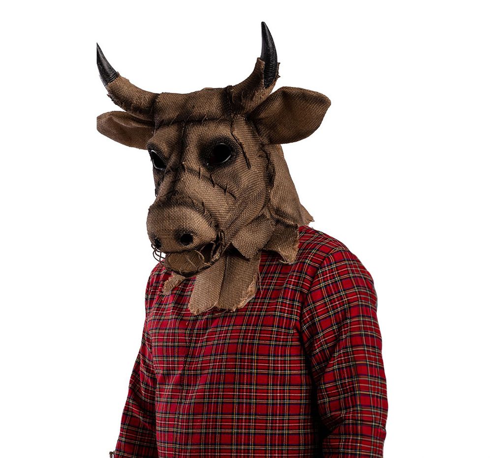 Läskig Tjurmask i Jute