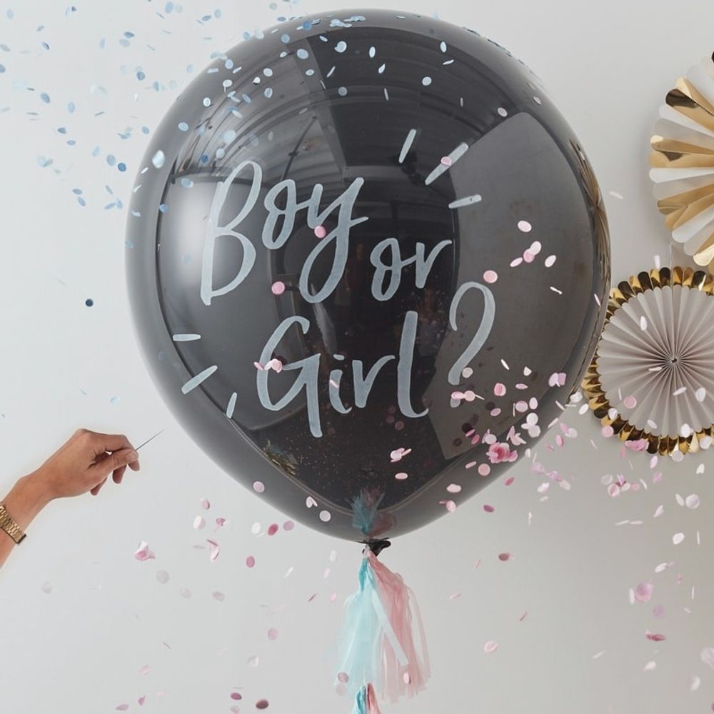 Ballong Boy or Girl med Konfetti