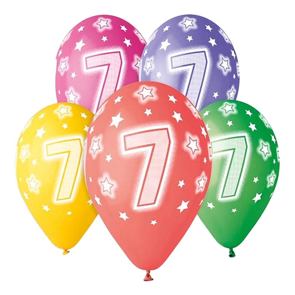 Latexballon Tal 7 Flerfarvet