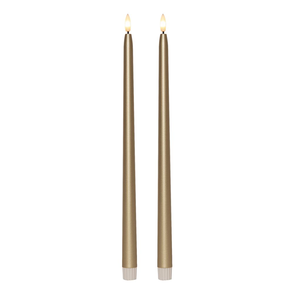 LED Antiklys Lange Metallic Guld