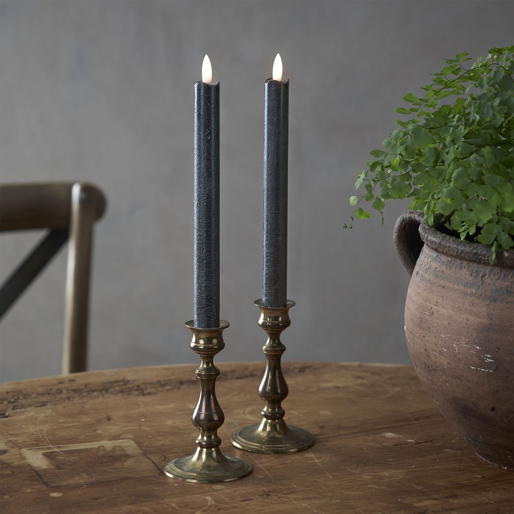 LED Antiklys Lange Rustic Sort