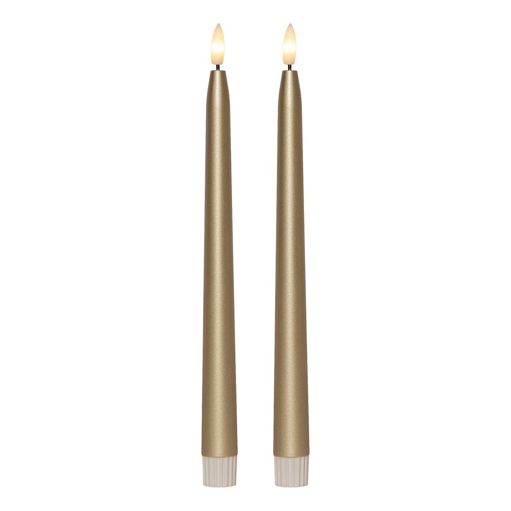 LED Antiklys Metallic Guld