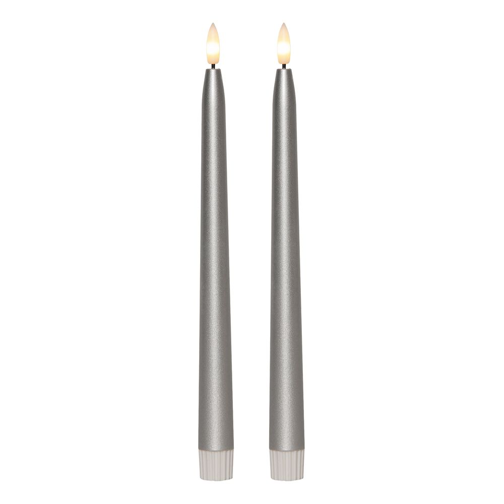 LED Antiklys Metallic Silver