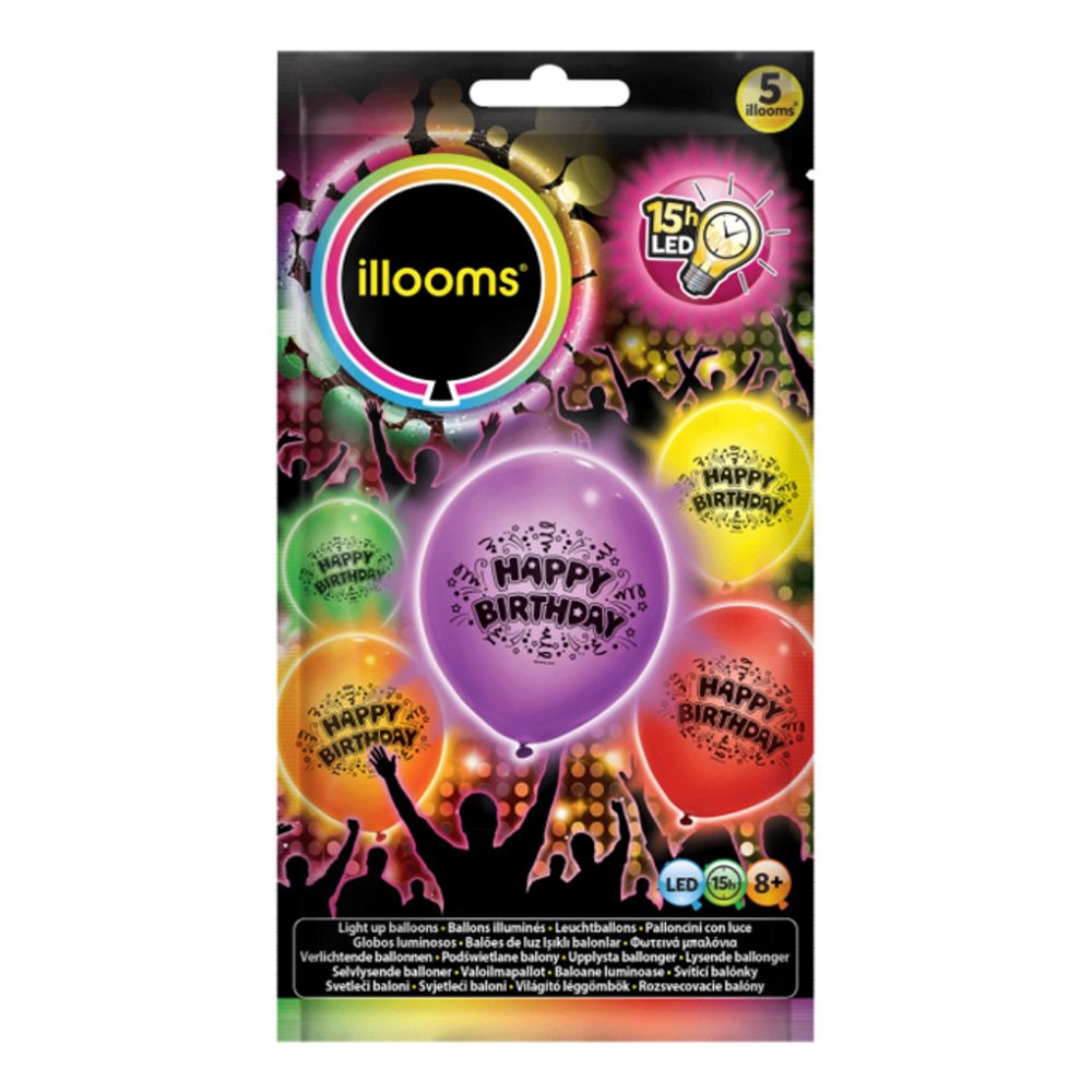 LED-Ballonger Happy Birthday