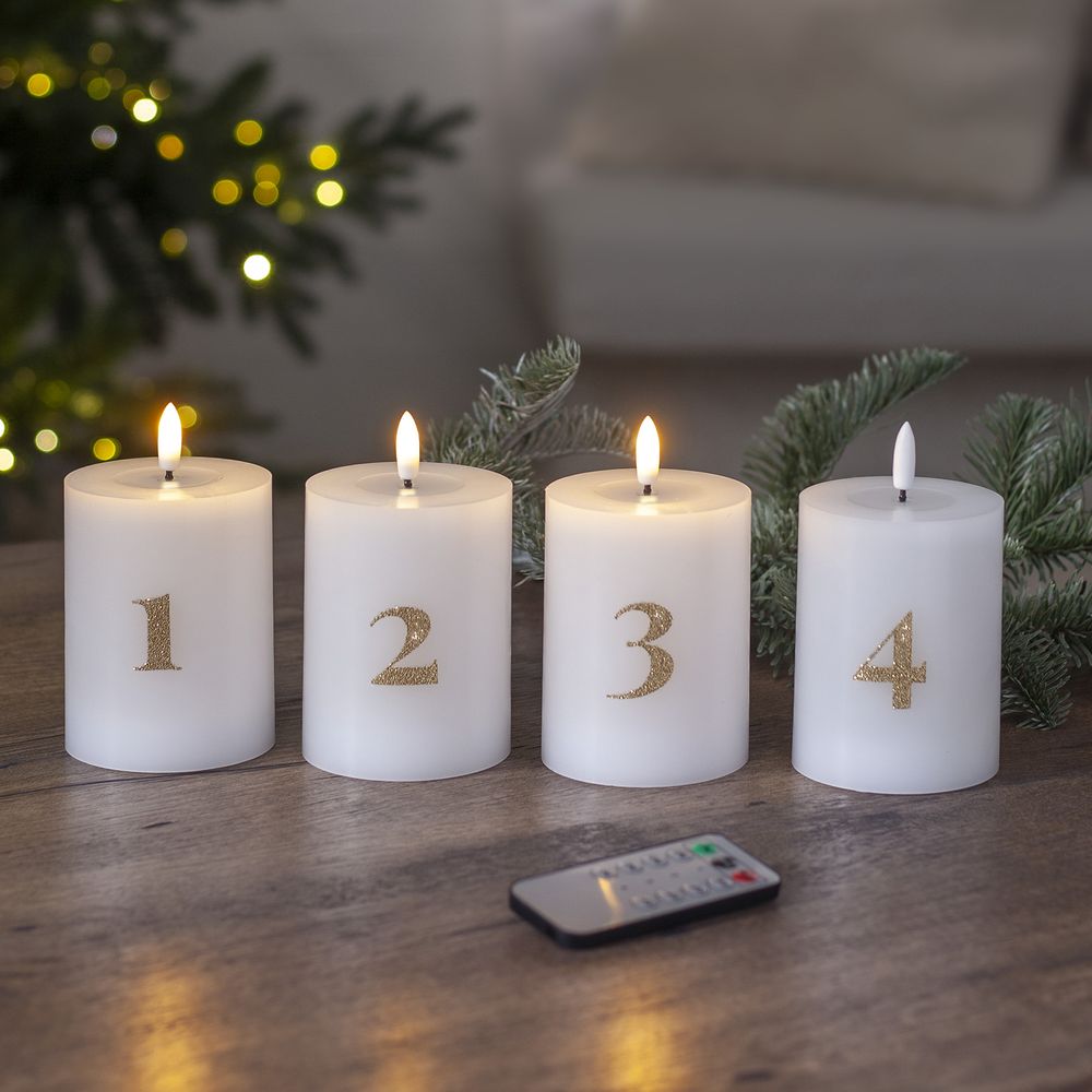 LED Kubbelys Flamme Advent
