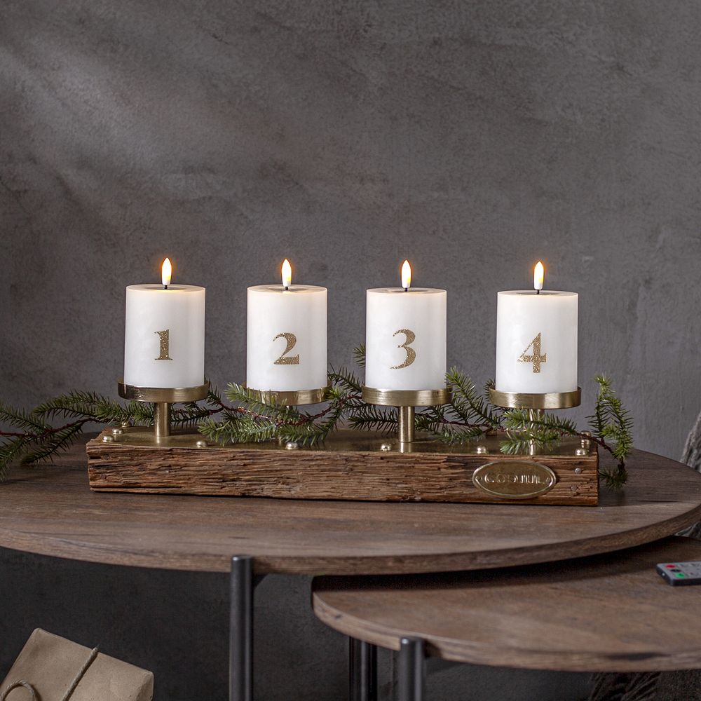 LED Kubbelys Flamme Advent
