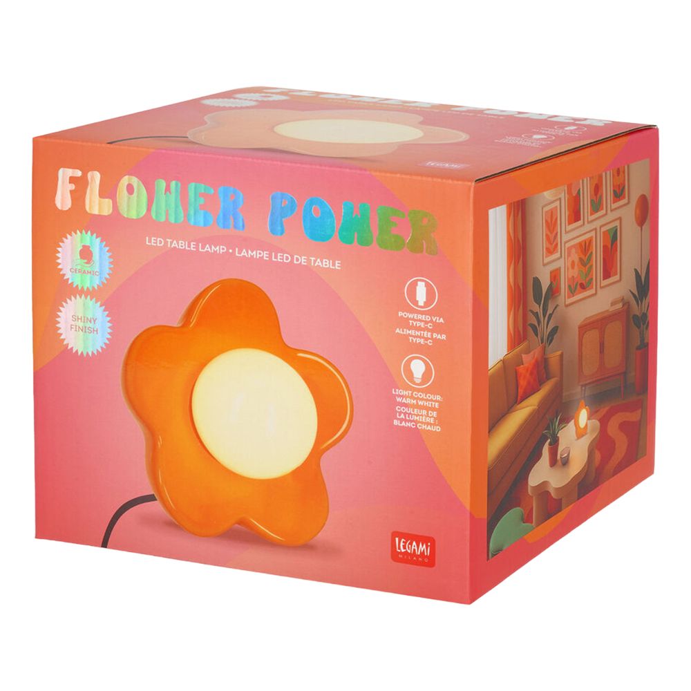LED Bordlampe Flower Power Shiny Orange