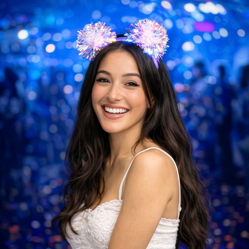 LED Hårbøjle Pompom