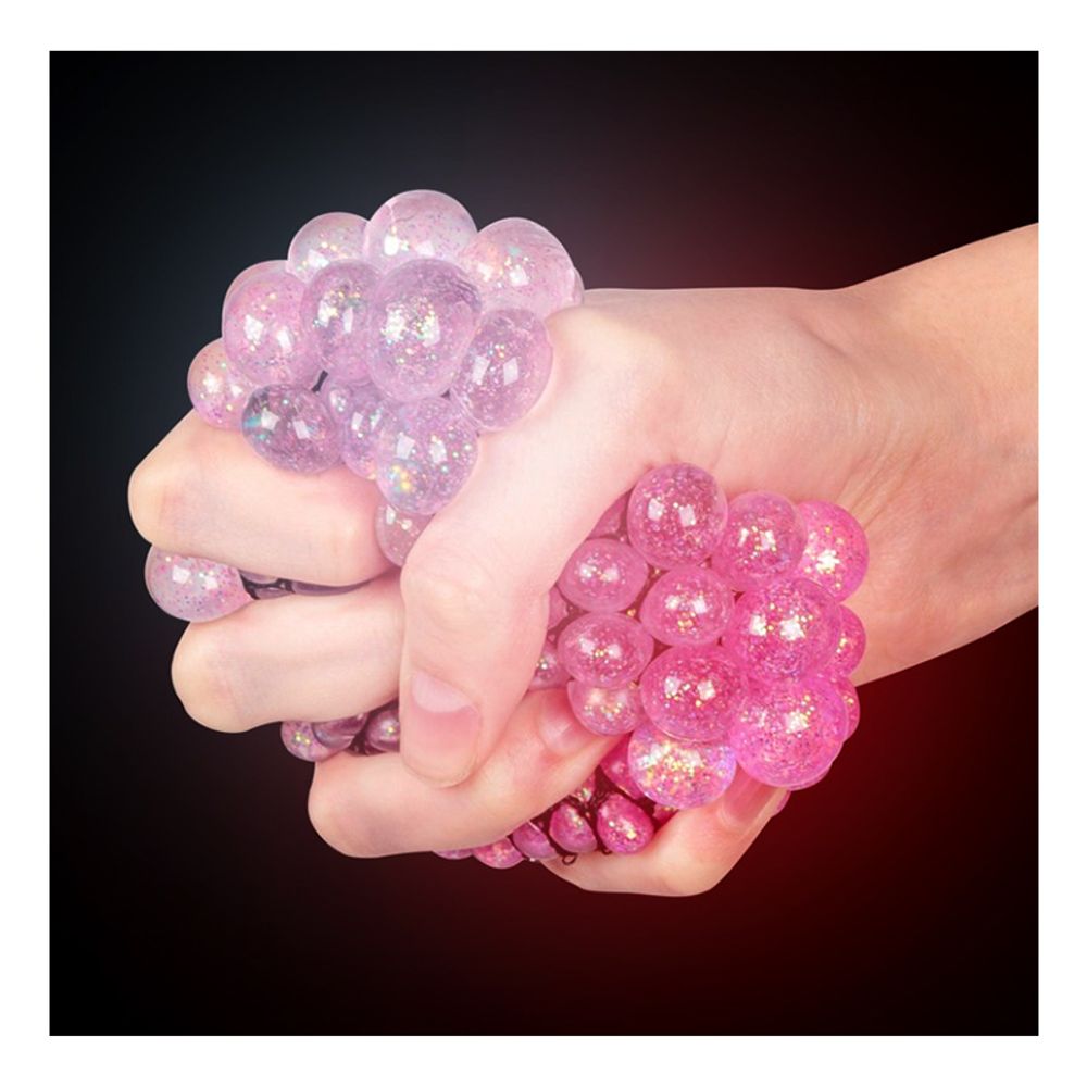 LED Glitter Squishy Mesh Ball