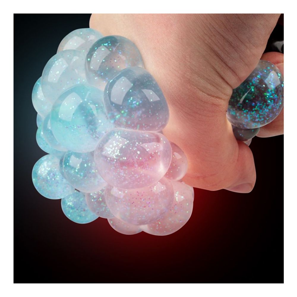 LED Glitter Squishy Mesh Ball