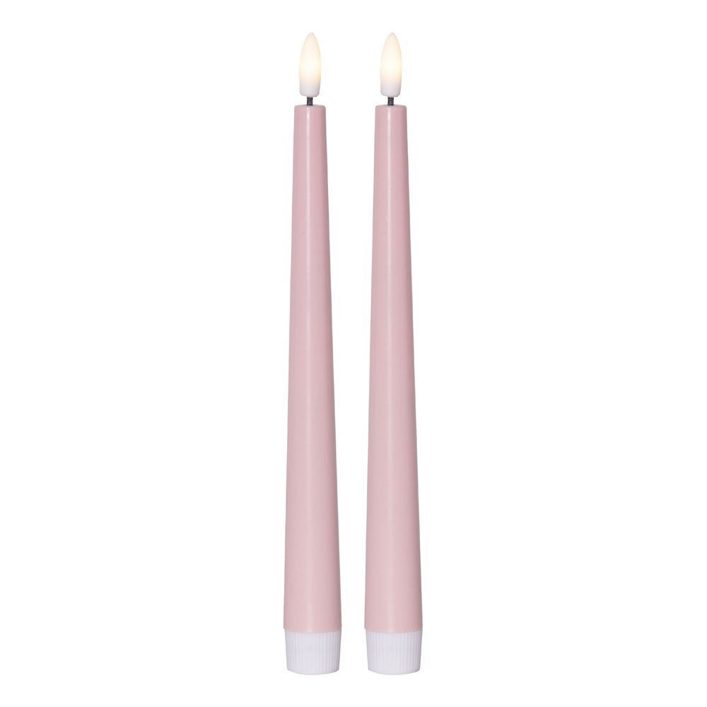 LED Kronelys Lyserød