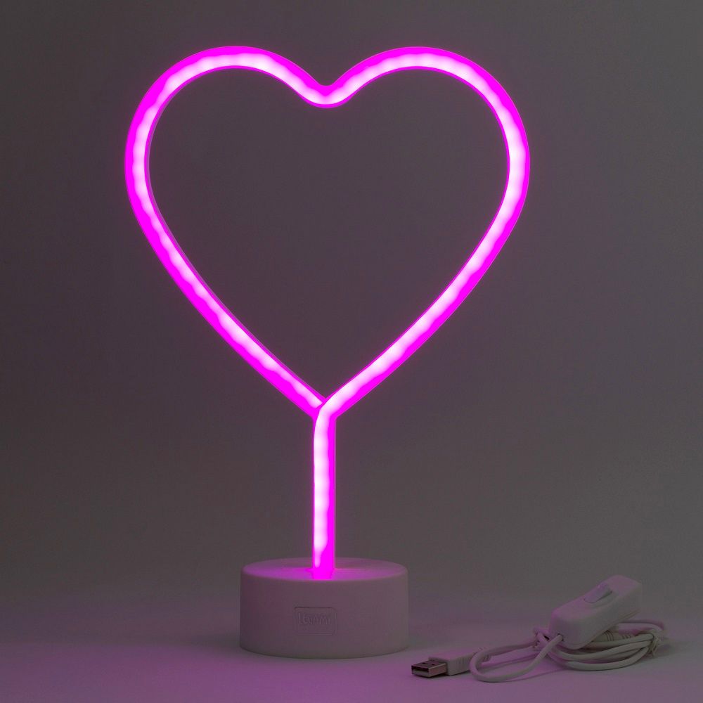 LED-lampe Hjerte med Neoneffekt
