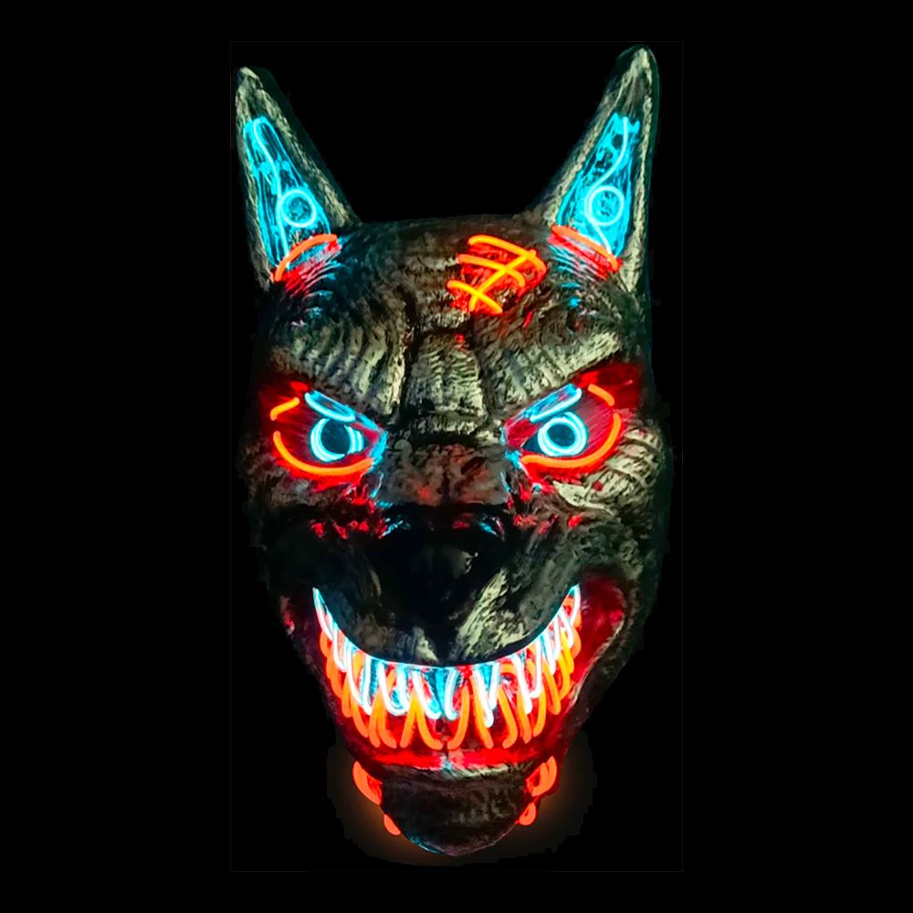 El Wire Wolf LED Maske