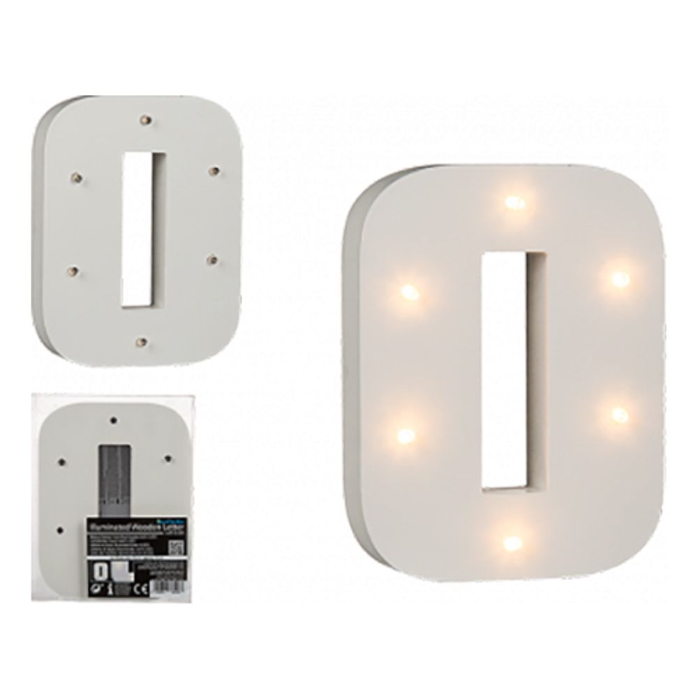 LED-Numero Puuta Valkoinen