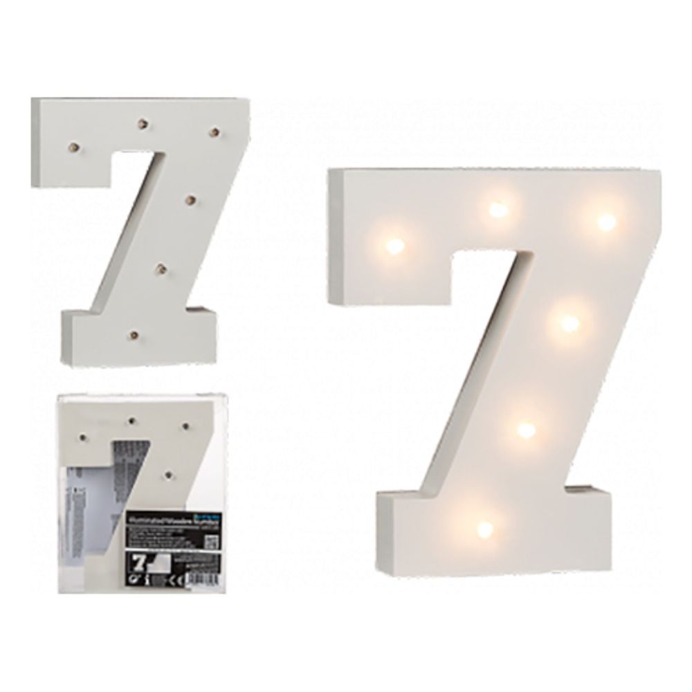 LED-Numero Puuta Valkoinen